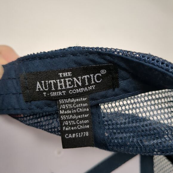 The Authentic T-Shirt Company Snapback Trucker Hat Blue OSFA Adjustable Meshback - Picture 8 of 8